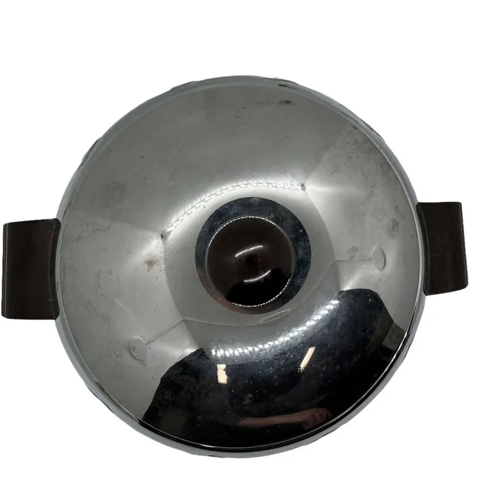 Penguin Ice Serving Bucket Vintage West Bend Chrome Steel Round Shaped Hot Cold